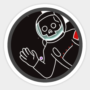 Astronaut Skeleton Doodle Edition Sticker